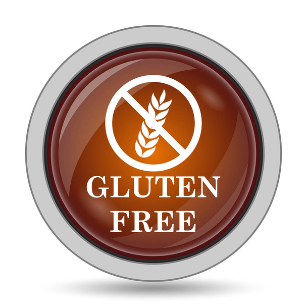 Glutén ingyenes ikon, narancssárga honlap gomb fehér háttér - Fotó, kép