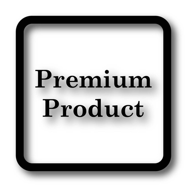 Ícone de produto premium, botão de site preto no fundo branco
 - Foto, Imagem