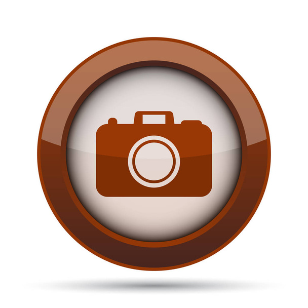 Photo camera icon. Internet button on white background. - Photo, Image
