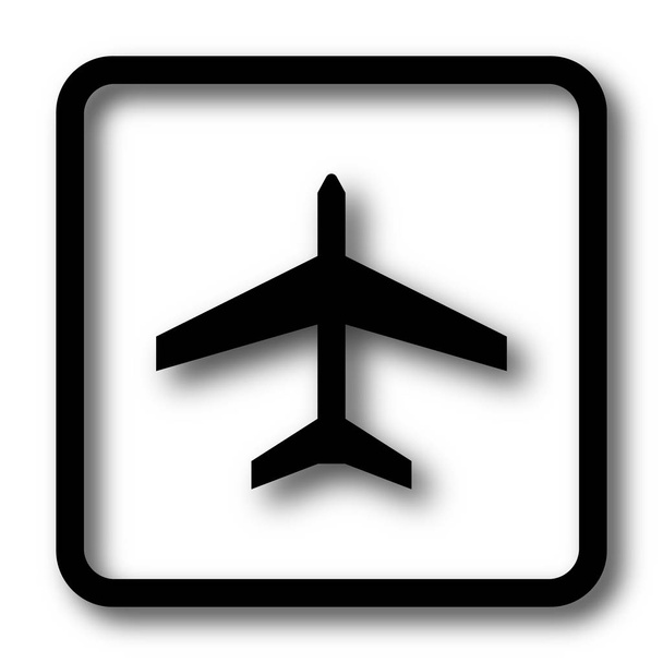Plane icon, black website button on white background - Photo, Image