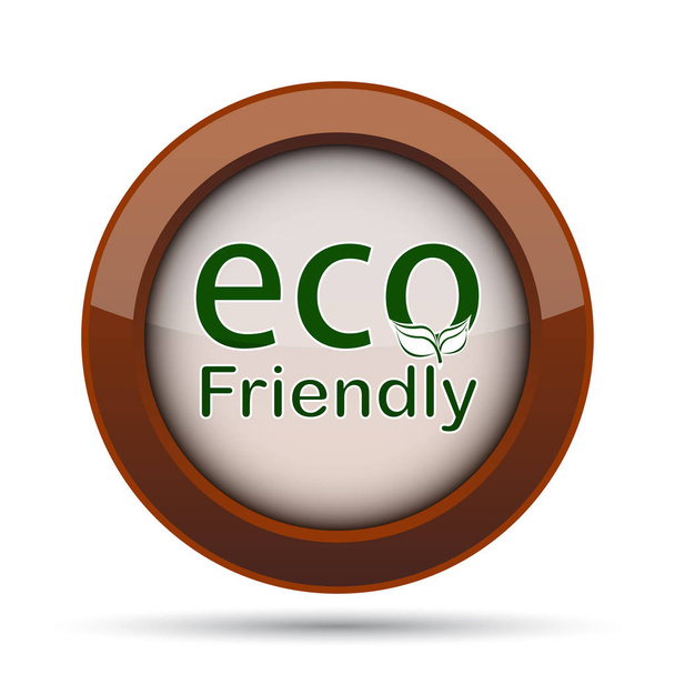 Eco dostu simgesi. Beyaz arka plan üzerinde Internet düğmesi. - Fotoğraf, Görsel