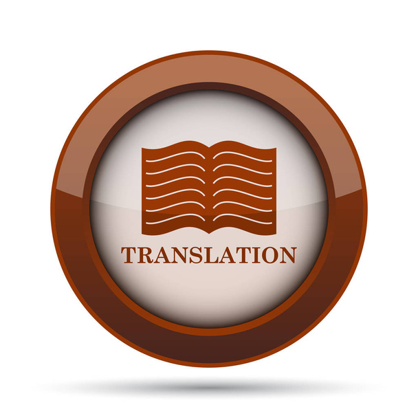 Icono del libro de traducción. Botón de Internet sobre fondo blanco
. - Foto, imagen