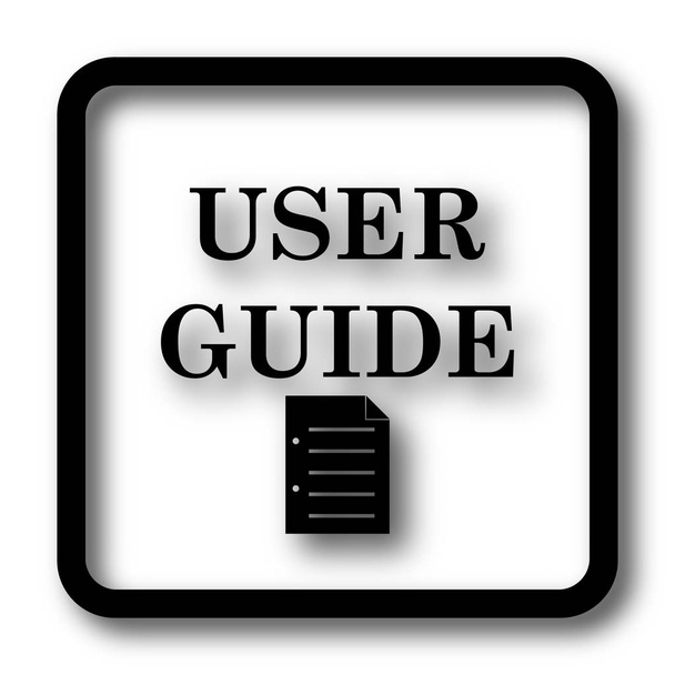 Felhasználói útmutató ikon, fekete honlap gomb fehér háttér - Fotó, kép