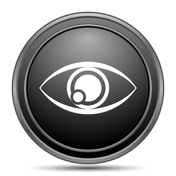 Eye icon, black website button on white background - Photo, Image