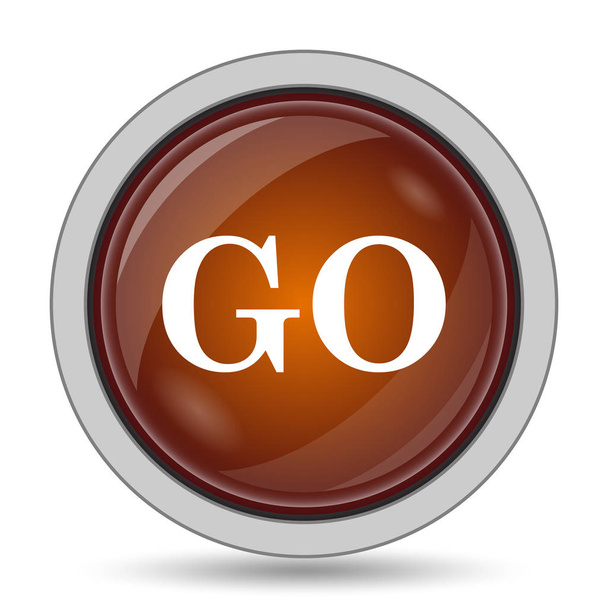 GO icon, orange website button on white background - Photo, Image