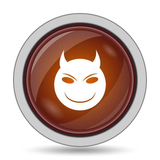 Şeytan kutsal kişilerin resmi, turuncu web sitesi düğme beyaz arka plan üzerinde - Fotoğraf, Görsel