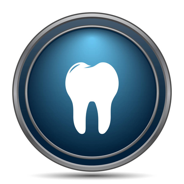 Icono del diente. Botón de Internet sobre fondo blanco
 - Foto, imagen