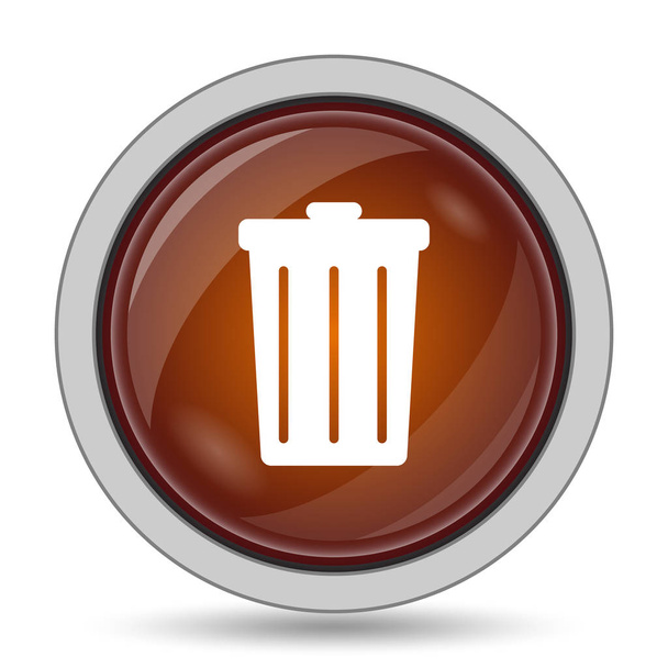 Icono de la papelera, botón del sitio web naranja sobre fondo blanco
 - Foto, Imagen