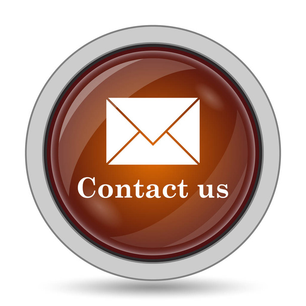Turuncu kutsal kişilerin resmi web sitesi düğme beyaz arka plan üzerinde iletişim - Fotoğraf, Görsel