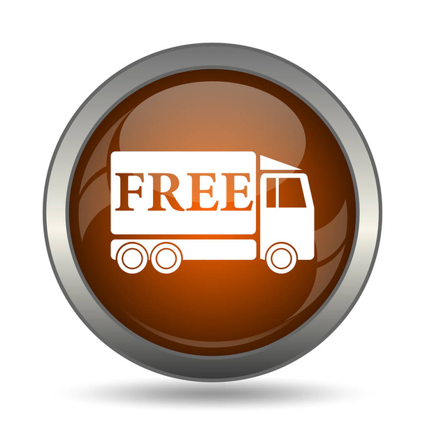 Free delivery truck icon. Internet button on white background. - Photo, Image