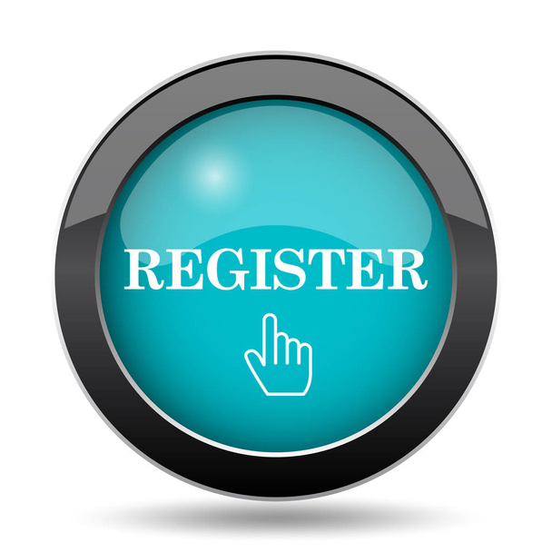 Registrar icono. Registro botón del sitio web sobre fondo blanco
 - Foto, imagen