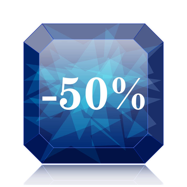 50% 割引白い背景のウェブサイトのボタンを青のアイコン - 写真・画像