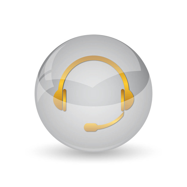 Kopfhörer-Symbol. Internet-Taste auf weißem Hintergrund. - Foto, Bild