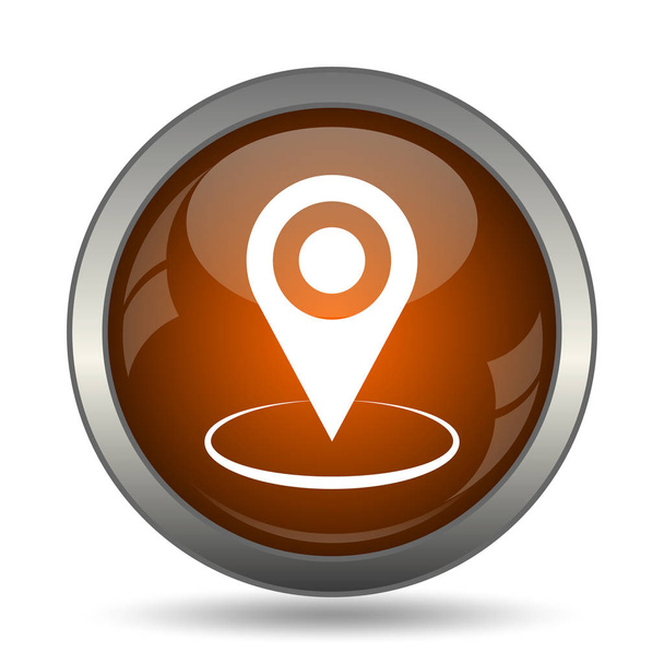 Icono de ubicación del pin. Botón de Internet sobre fondo blanco
. - Foto, imagen