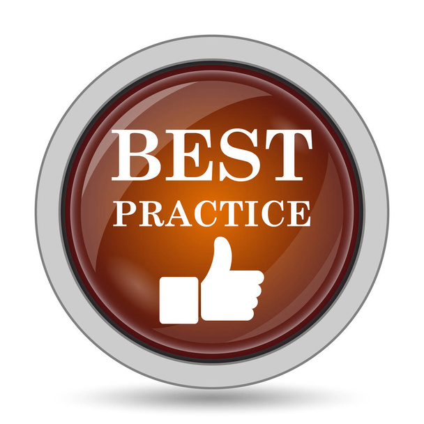Best practice icon, orange website button on white background - Photo, Image