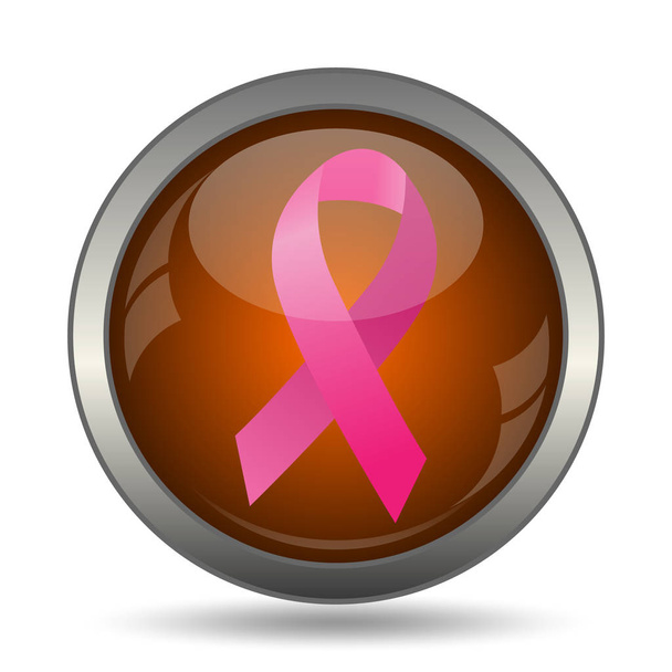 Icono de cinta de cáncer de mama. Botón de Internet sobre fondo blanco
. - Foto, imagen