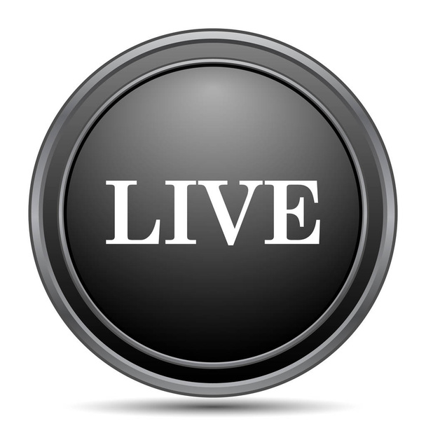 Live-Symbol, schwarzer Website-Knopf auf weißem Hintergrund - Foto, Bild