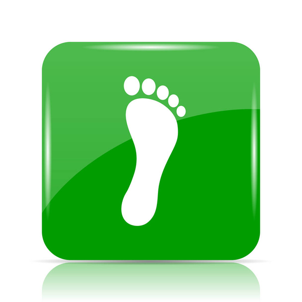 Icono de huella de pie. Botón de Internet sobre fondo blanco
 - Foto, imagen