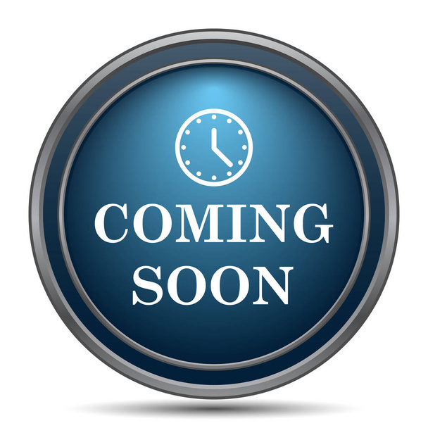 Coming soon icon. Internet button on white background - Photo, Image