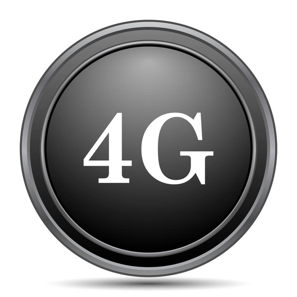 4g Symbol, schwarzer Webseiten-Knopf auf weißem Hintergrund - Foto, Bild