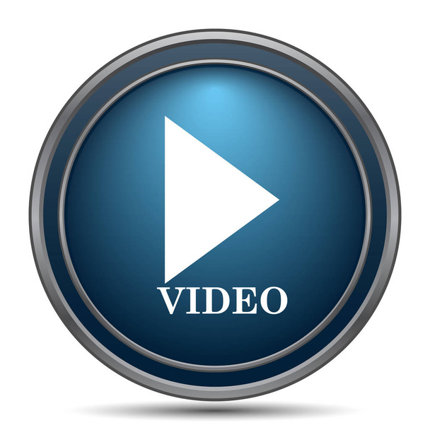 Video play icon. Internet button on white background - Valokuva, kuva