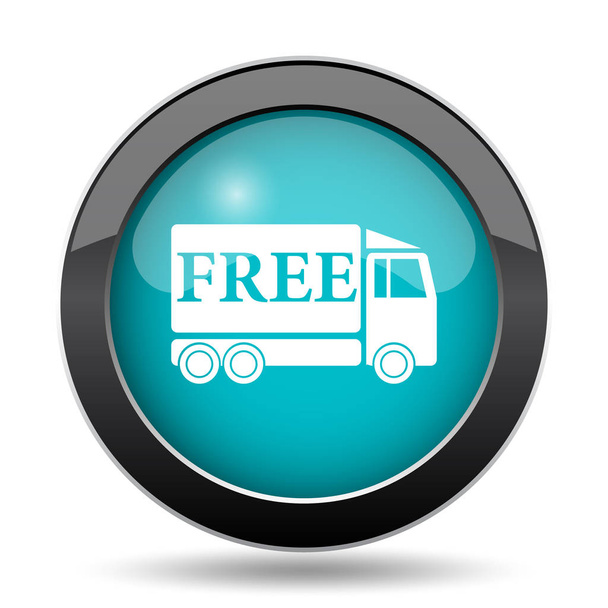 Free delivery truck icon. Free delivery truck website button on white background - Photo, Image