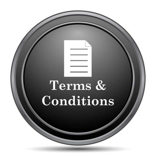 Términos y condiciones icono, botón del sitio web negro sobre fondo blanco
 - Foto, Imagen