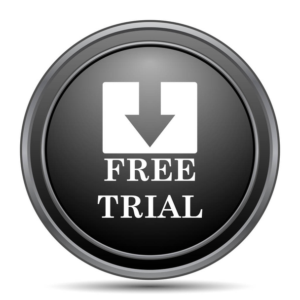 Бесплатная пробная иконка, черная кнопка веб-сайта на белом фоне
 - Фото, изображение