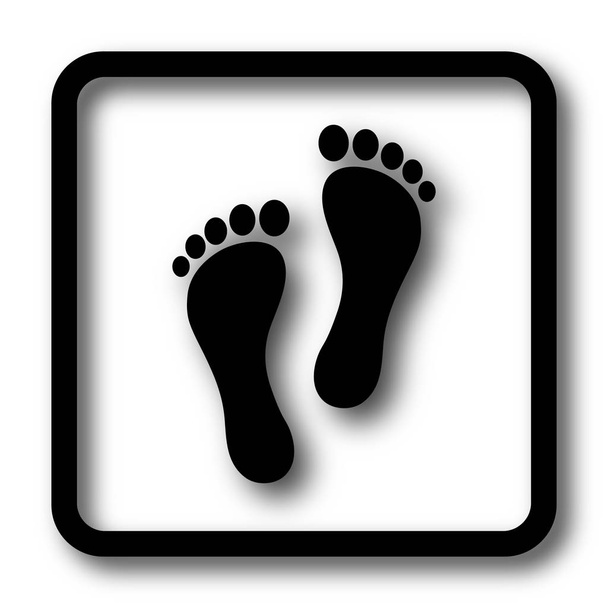 Foot print icon, black website button on white background - Photo, Image