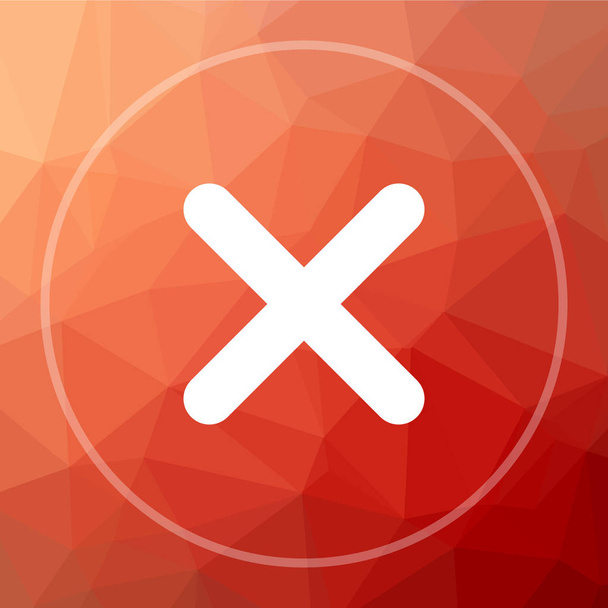 X cerrar icono. X cerrar botón del sitio web en rojo bajo fondo poli
 - Foto, Imagen