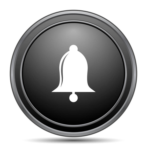 Bell icon, black website button on white background - Photo, Image