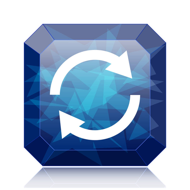Reload two arrows icon, blue website button on white background - Photo, Image