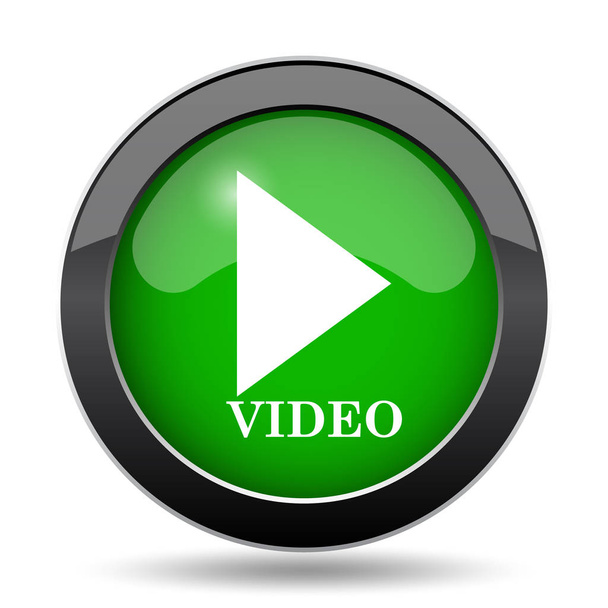Icono de reproducción de vídeo, botón verde del sitio web sobre fondo blanco
 - Foto, Imagen