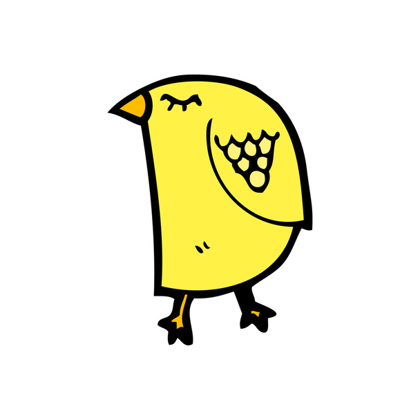 Funny yellow bird - Vector, Image