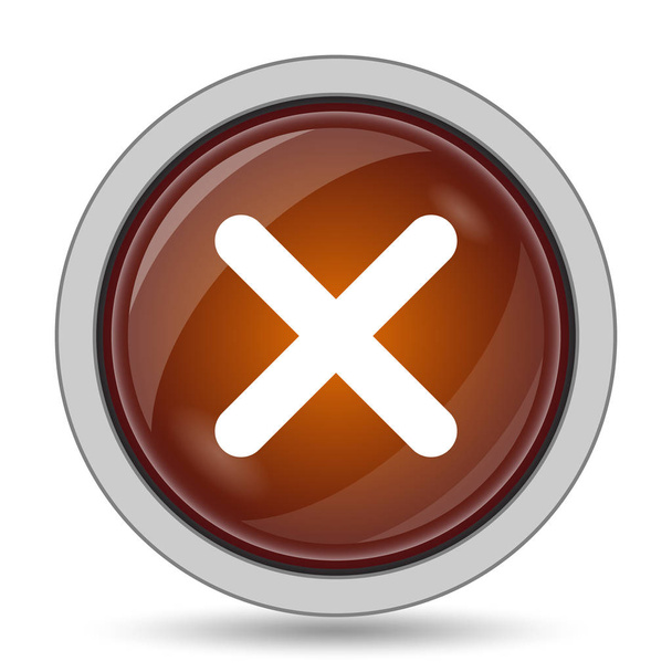 X cerrar icono, botón del sitio web naranja sobre fondo blanco
 - Foto, Imagen