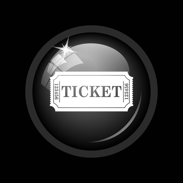 Cinema ticket icon. Internet button on black background. - Photo, Image