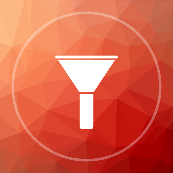 Filter icon. Filter website button on red low poly background - Photo, Image