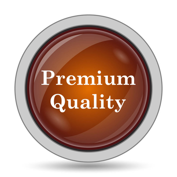 Icona di qualità premium, pulsante arancione del sito web su sfondo bianco
 - Foto, immagini