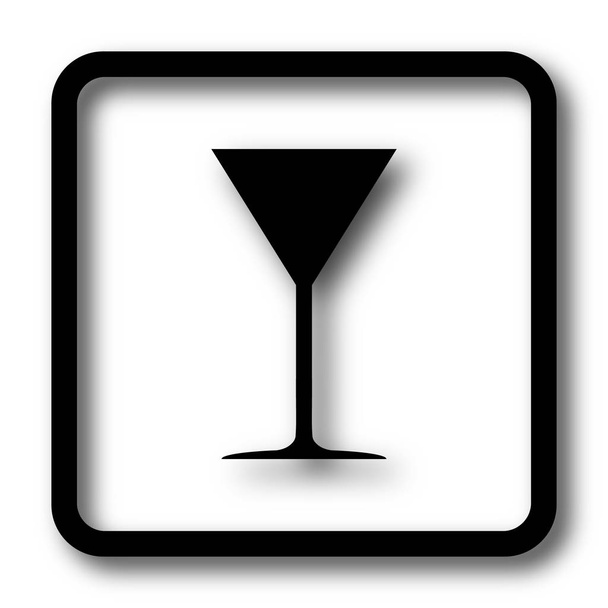 Icône en verre Martini, bouton noir du site sur fond blanc
 - Photo, image