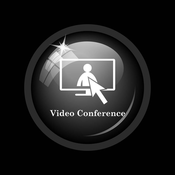 Video konference, ikona schůzky v režimu online - Fotografie, Obrázek