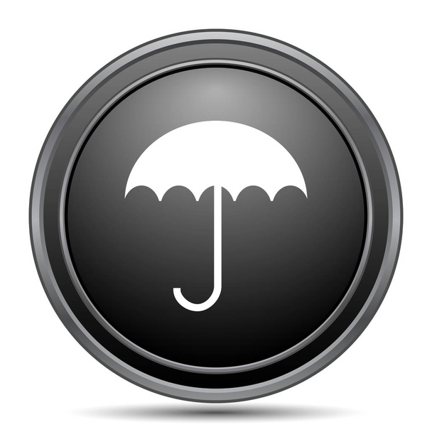 Esernyő ikon, fekete honlap gomb fehér háttér - Fotó, kép