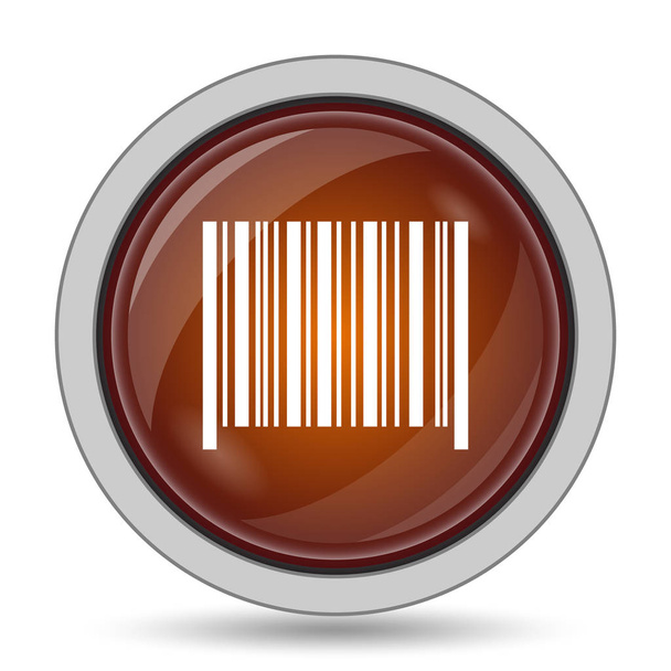 Barcode icon, orange website button on white background - Photo, Image