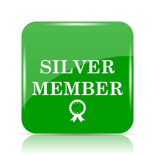 Icona membro d'argento. Pulsante Internet su sfondo bianco
 - Foto, immagini