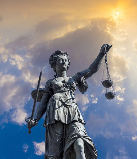 lady justice at the roemerberg in Frankfurt - Photo, Image