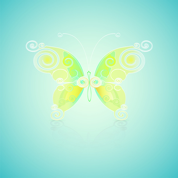 zöld pillangó. Vektoros illusztráció - Vektor, kép