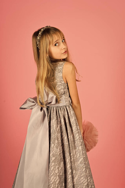 little princess in dress. little princess girl - Φωτογραφία, εικόνα