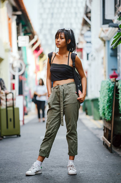 Stylish asian woman traveler in casual clothes  - Fotó, kép
