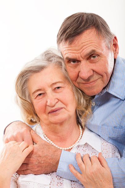 Closeup portrait of smiling elderly couple - Fotó, kép