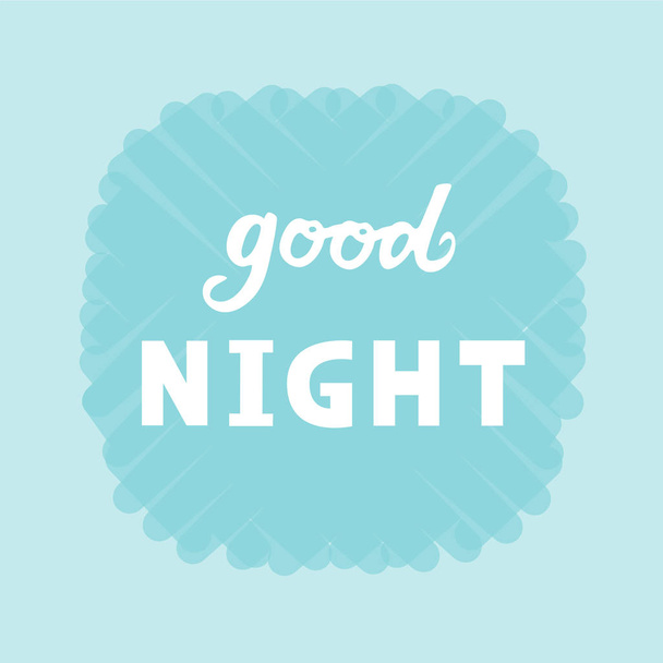 Vector illustration of good night text logotype, flyer, banner, greeting card.  - Vector, Imagen