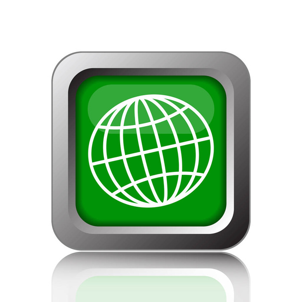 Globe icon. Internet button on black background - Zdjęcie, obraz